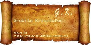 Grubits Krisztofer névjegykártya